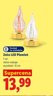 Znicz LED Płomień 15 cm promocja w Lidl