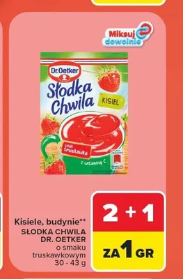 Kisiel Słodka Chwila Dr. Oetker o smaku truskawkowym promocja w Carrefour