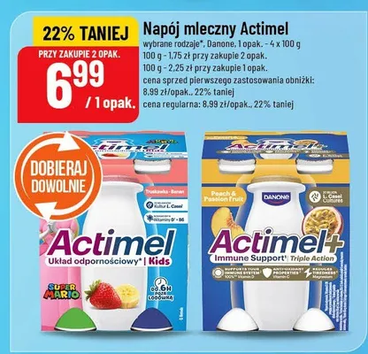 Napój mleczny Actimel promocja w POLOmarket