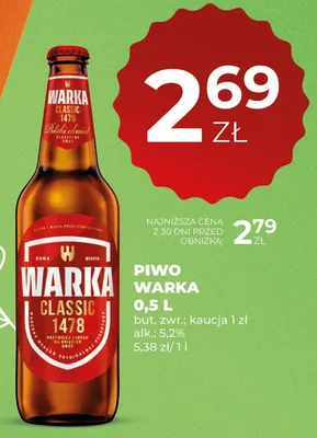 Piwo warka classic promocja w Duży Ben
