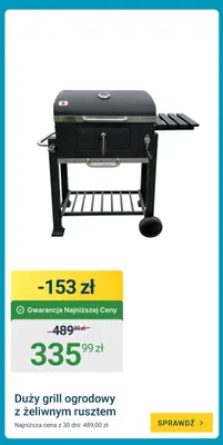 Duży grill ogrodowy z żeliwnym rusztem promocja w ERLI