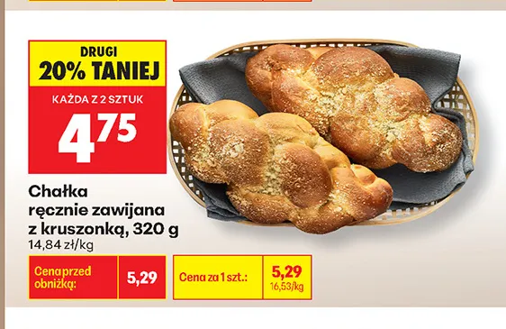 Chałka ręcznie zawijana z kruszonką promocja w Biedronka
