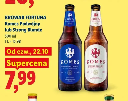 Piwo Browar Fortuna Komes Strong Blonde promocja w Lidl
