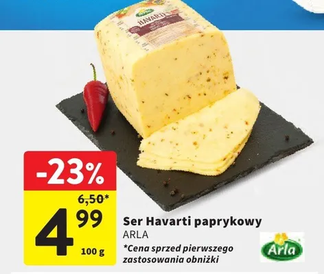 Ser Havarti paprykowy promocja w Intermarche