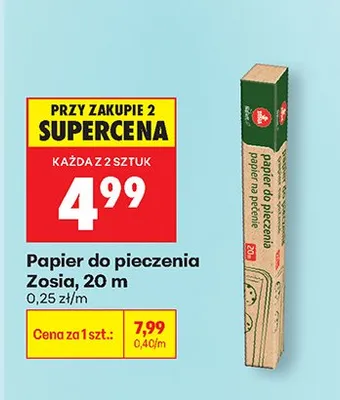 Papier do pieczenia Zosia promocja w Biedronka