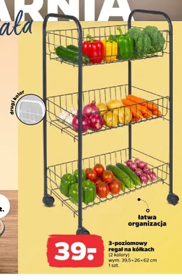 3-poziomowy regał na kółkach Altom Design promocja w Netto