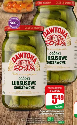 Ogórki konserwowe Luksusowe Dawtona promocja w Dino