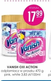 Oxi Action odplamacz w proszku 470 g pink, white 3.83 zł/100ml Vanish promocja w Drogerie Jasmin
