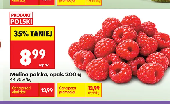 Maliny polskie promocja w Biedronka