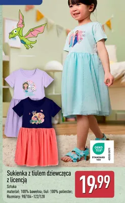 Sukienka z tiulem dziewczęca z licencją promocja w Aldi
