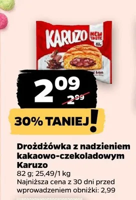 Drożdżówka z nadzieniem kakaowo-czekoladowym Karuzo promocja w Netto