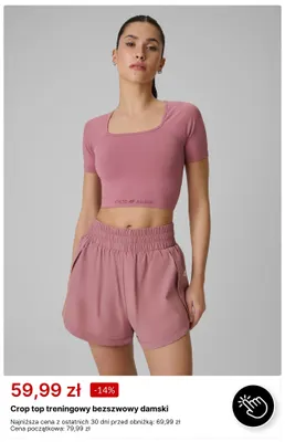 Crop top treningowy bezszwowy damski 4F promocja w 4F
