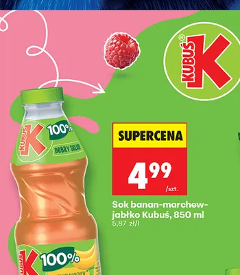 Sok banan-marchew-jabłko Kubuś promocja w Biedronka