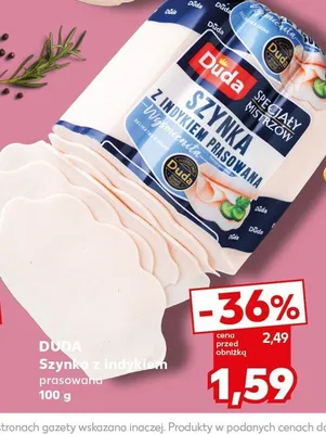 Szynka z indykiem prasowana Duda promocja w Kaufland
