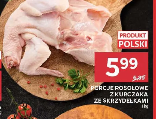 Porcje rosołowe z kurczaka ze skrzydełkami promocja w Stokrotka