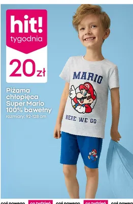 Piżama chłopięca Super Mario 100% bawełny promocja w Pepco