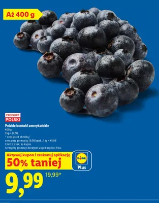 Borówki amerykańskie polskie promocja w Lidl
