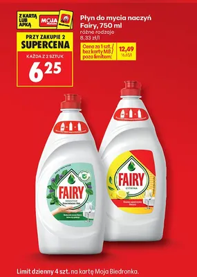 Płyn do mycia naczyń Fairy Cytryna promocja w Biedronka