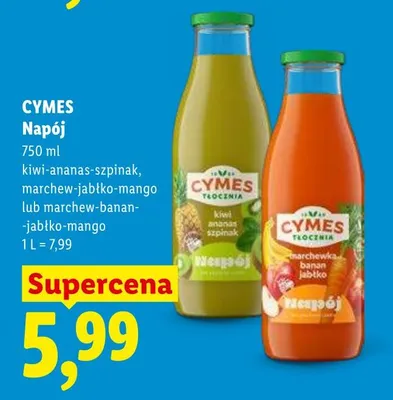 Napój marchew-banan-jabłko-mango Cymes promocja w Lidl