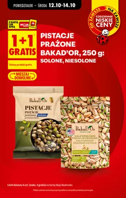 Pistacje prażone BakaD'Or niesolone promocja w Biedronka