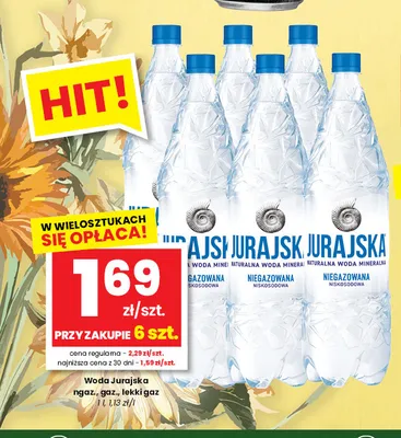 Woda mineralna gazowana Jurajska Lekki Gaz promocja w emma MARKET