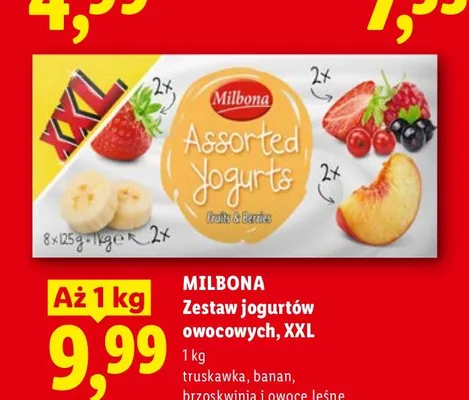 Zestaw jogurtów owocowych Milbona 8-pak 125 g promocja w Lidl