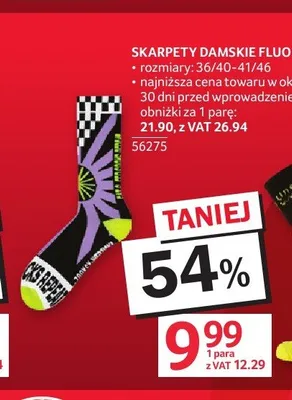 Skarpety damskie fluo promocja w Selgros