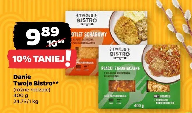 Danie placki ziemniaczane / filet scharowany z sałatą promocja w Netto