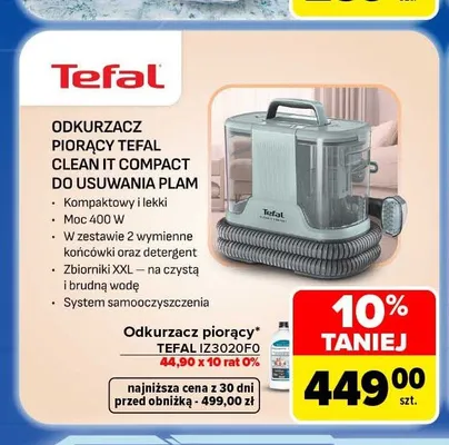 Odkurzacz piorący Tefal Clean It Compact IZ3020FO promocja w Carrefour