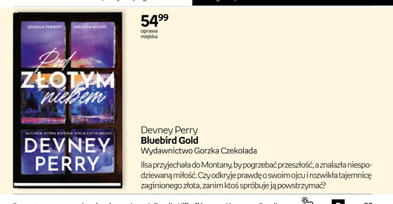 Książka Devney Perry Bluebird Gold Wydawnictwo Gorzka Czekolada promocja w Empik