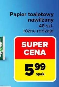 Papier toaletowy nawilżany Velvet promocja w Carrefour