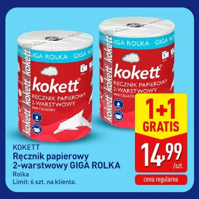 Ręcznik papierowy 2-warstwowy GIGA ROLKA Kokett promocja w Aldi