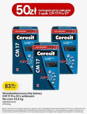 Klej żelowy Ceresit CM 17 Pro S1 z włóknami No Limit promocja w Castorama