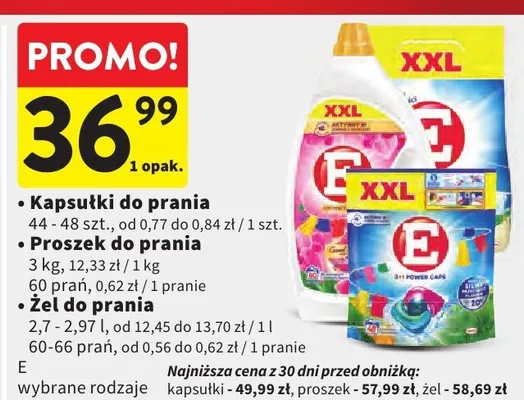 Kapsułki do prania E XXL promocja w Intermarche