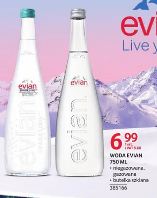Woda gazowana Evian promocja w Selgros