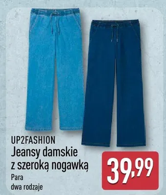 Jeansy damskie z szeroką nogawką promocja w Aldi