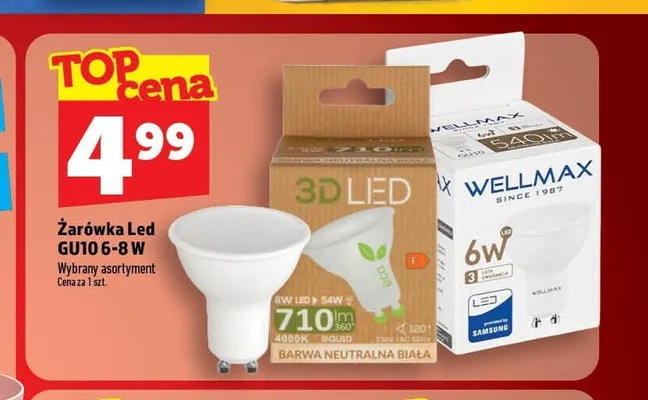 Żarówka Led GU10 Wellmax promocja w TOPAZ