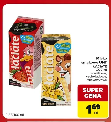 Mleko UHT smakowe Łaciate czekoladowe promocja w Carrefour Market