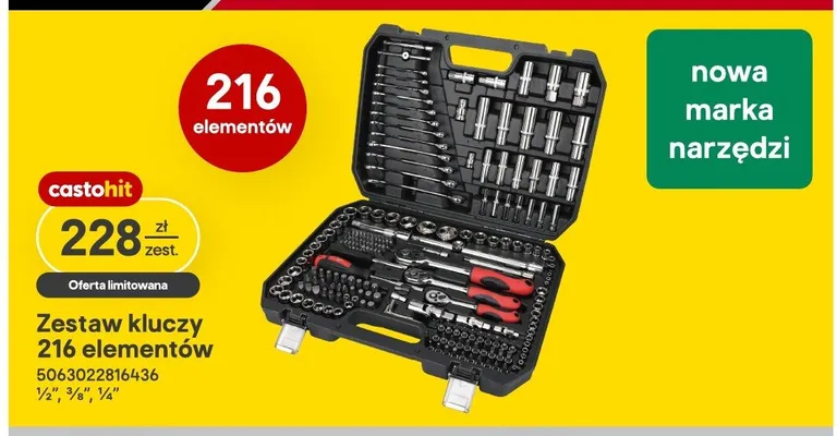 Zestaw kluczy Forge Steel 216 elementów promocja w Castorama