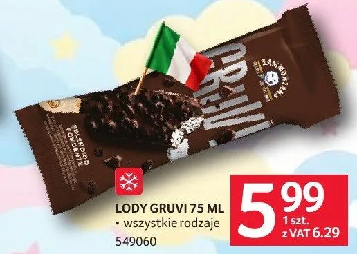 Lody Gruvi wszystkie rodzaje promocja w Selgros