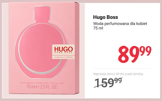 Woda perfumowana dla kobiet Hugo Boss promocja w Rossmann