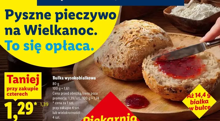 Bułka wysokobiałkowa Aryzta promocja w Lidl