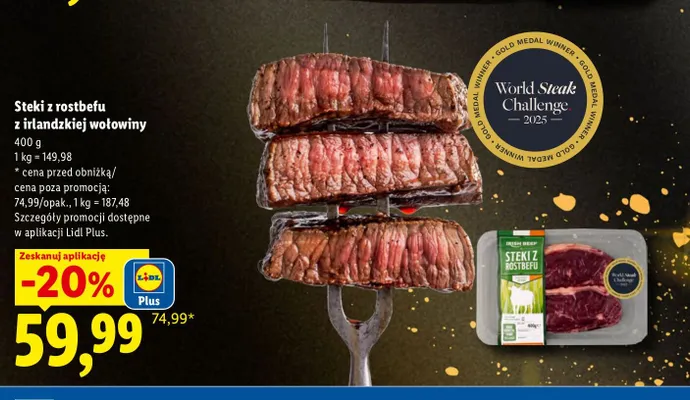 Steki z rostbefu z irlandzkiej wołowiny promocja w Lidl