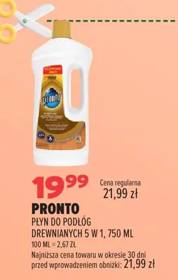 Płyn do podłóg drewnianych Pronto 5 w 1 promocja w Drogerie Natura