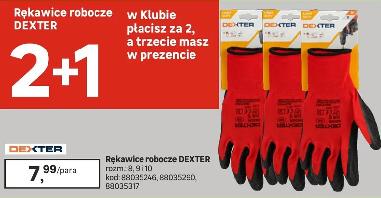 Rękawice robocze różne rodzaje: 8, 9, 10 promocja w Leroy Merlin