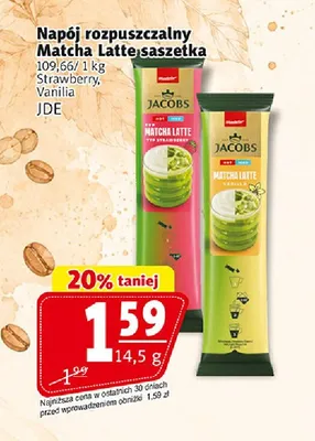 Napój rozpuszczalny Matcha Latte saszetka Vanilia Jacobs promocja w Prim Market