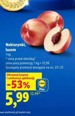 Nektarynki luzem promocja w Lidl