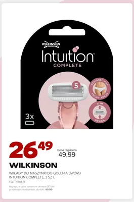 Wkłady do maszynki do golenia Wilkinson Sword Intuition Complete promocja w Drogerie Natura
