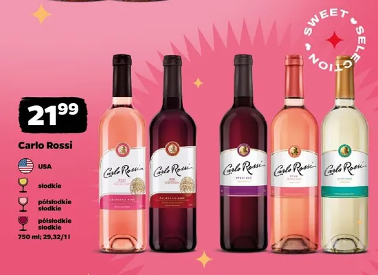 Wino Carlo Rossi Pink Moscato promocja w Netto