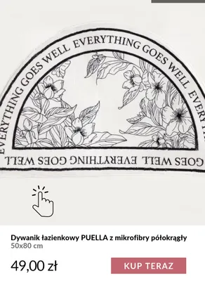 Dywanik łazienkowy Puella z mikrofibry półokrągły 50x80 cm Homla promocja w Homla
